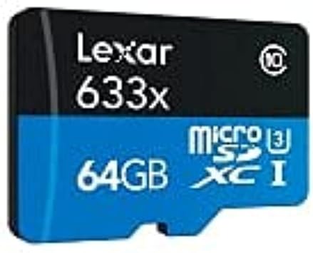 Lexar 64GB 633x MicroSDXC UHS-I U3 100/45 MB/s High Performance MicroSD Memory Card