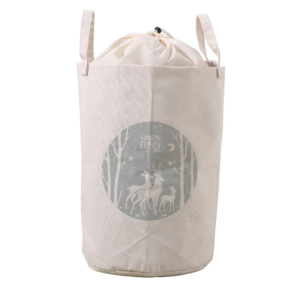 Sac à linge en lin de qualité supérieure motif familial 20x23 in