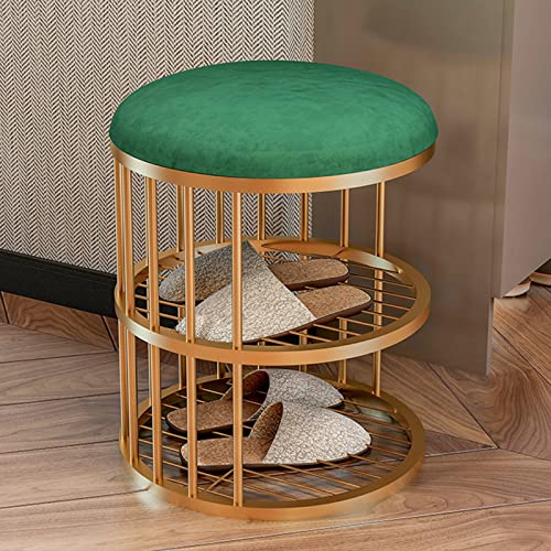 Banc ottoman de rangement et repose-pieds moderne en velours vert
