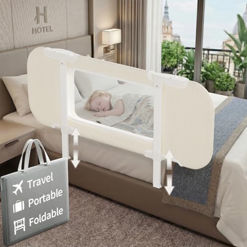 NUTIKAS Portable Bed Rails for Toddlers 36 Foldable Travel Bed Rail for Camper Bunk Twin Bed Collapsible Kids Safety Bedrail with Adjustable Height