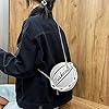 Handytasche Clutch Frauen Umhängetasche Kette Basketball geformte Geldbörse runde Körper Handtasche Clutch Rot Glitzer (Beige, One Size) #3