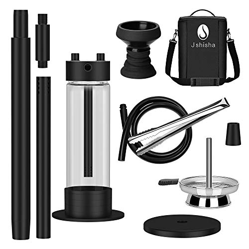 J Shisha Set Komplett, Shisha Hookah Set mit Tragetasche,42.5 cm Shisha to go, Shisha Set Black, Shisha Komplett mit… – Bild 5