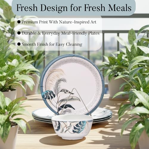 Image of Golden Fish Melamine 18 Pieces Dinner Set - Durable, Stylish, BPA-Free Tableware, Crockery Set for Dining & Gifting | Plates & Bowls (Rose MARRY-3-FHPB-18)