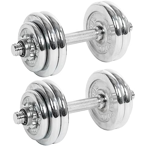 Movit® Kurzhanteln PRO 2er Set, Chrom Gusseisen Hanteln Cover