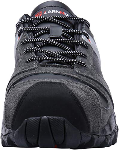 LARNMERN Steel Toe Shoes Men, Safety Work Reflective Strip Puncture Proof Footwear Industrial & Construction Shoe/10/Black Gray/mesh - Thumbnail 2