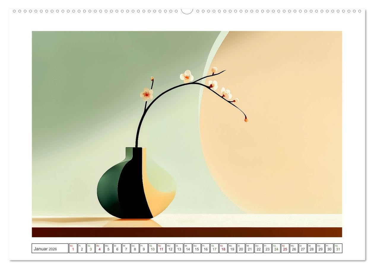 Japandi-Design (hochwertiger Premium Wandkalender 2026 DIN A2 quer), Kunstdruck in Hochglanz: Die Verbindung von Minimalismus und Gemütlichkeit ... und zeitlos elegant ist. (CALVENDO Kunst)