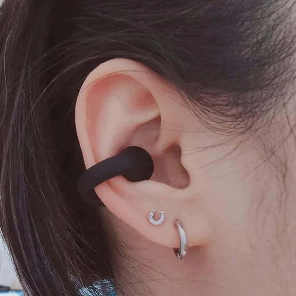 Auriculares inalámbricos de conducción ósea con Clip para la Oreja, miniauriculares de conducción ósea, Auriculares de Oreja Abierta Bluetooth inalámbrico para Correr Deportes (Negro)