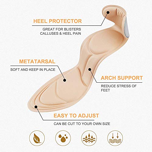 Plantillas para zapatos mujer 3 pares esponja talla 4.5-9.5 miniatura 2