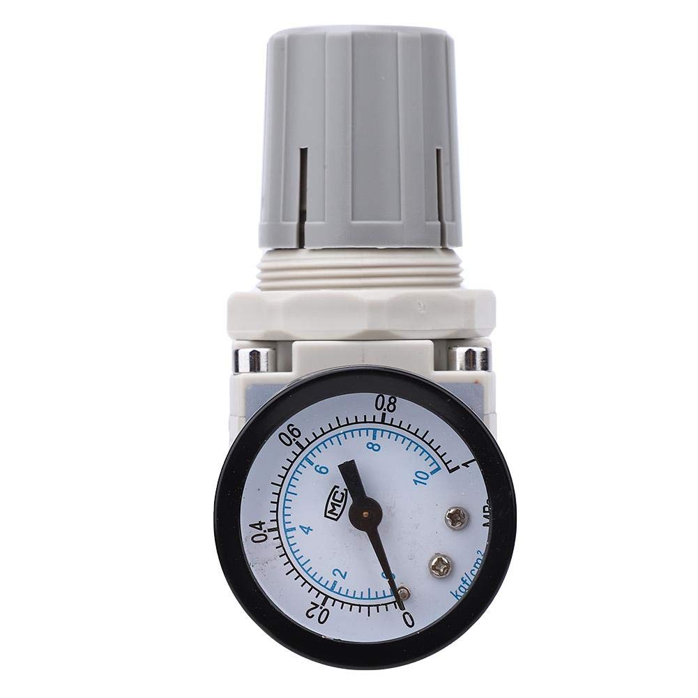 Regolatore Pressione Pneumatico AR2000-02 1/4" con Manometro Integrato e Filtro per Aria Compressa Precisione 0.05-0.85MPa per Officine Industriali e Sistemi Pneumatici Attrezzi