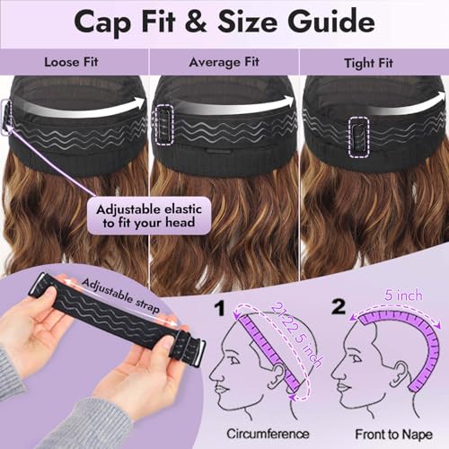 Image of Eawwii Wigs for Women Brown Highlight,Short Wavy Synthetic Lace Wig 12 Inch | Glueless 4x1 Lace Hairline, Heat-Resistant Fiber,Bob Wave Style,Natural Appearance for Everyday Cosplay