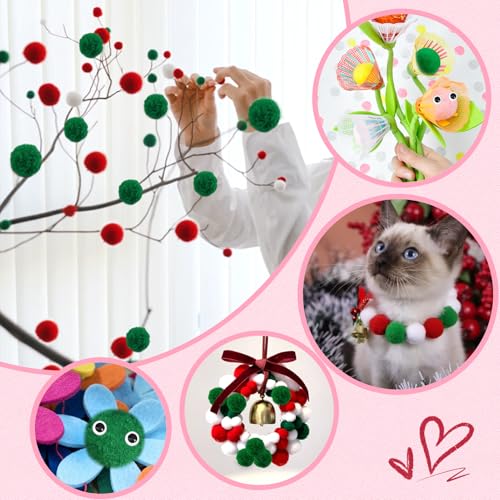 TOAOB 50 pcs Pom Poms Ball 40 mm Large Fluffy Pom Poms Green Fuzzy Pompoms Balls with Wiggle Eyes for DIY Crafts Decorations - Image 4