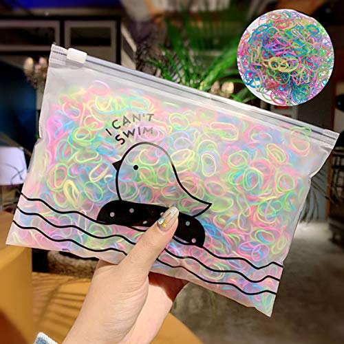 4000PCS Toddlers Girl Colorful Disposable Rubber Band Elastic Hair Band Baby Hair Ties with Cute Storage Bag (Multicolor-5)