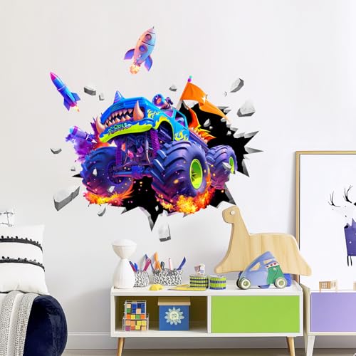 Vinilo decorativo Supzone Monster Truck 3D para niños miniatura 6