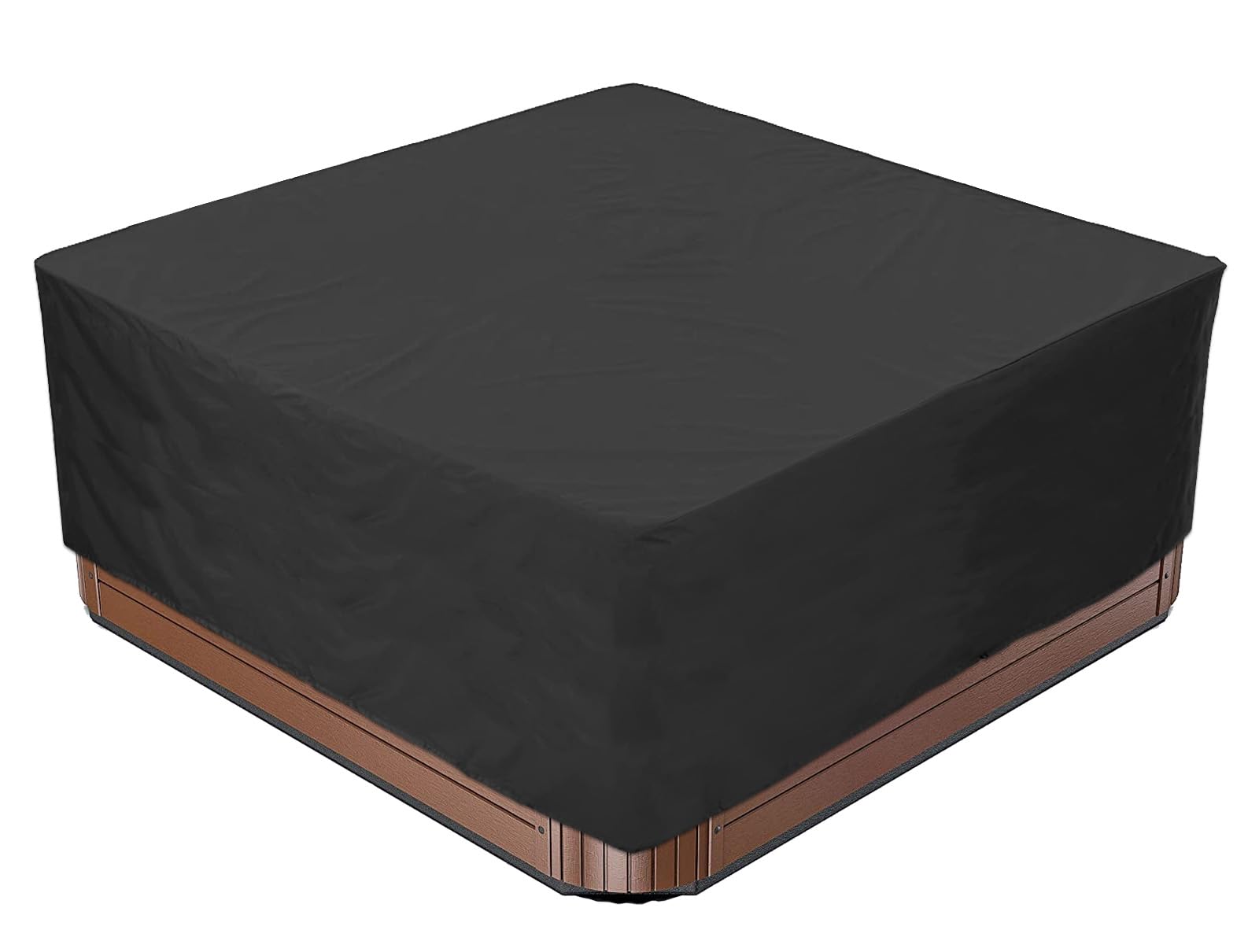 BaCover Square Hot Tub Cover, 210D Oxford Waterproof Dustproof SPA Cover Protector Outdoor Furniture Covers for Hot Tub,Black,220x220x90cm