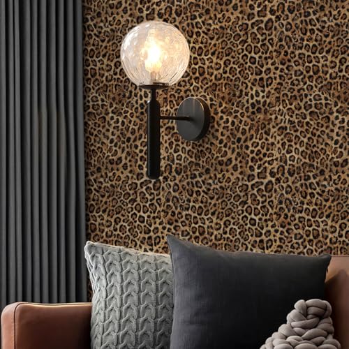 Papel pintado leopardo autoadhesivo de 44x300 cm vinilo extraíble 4
