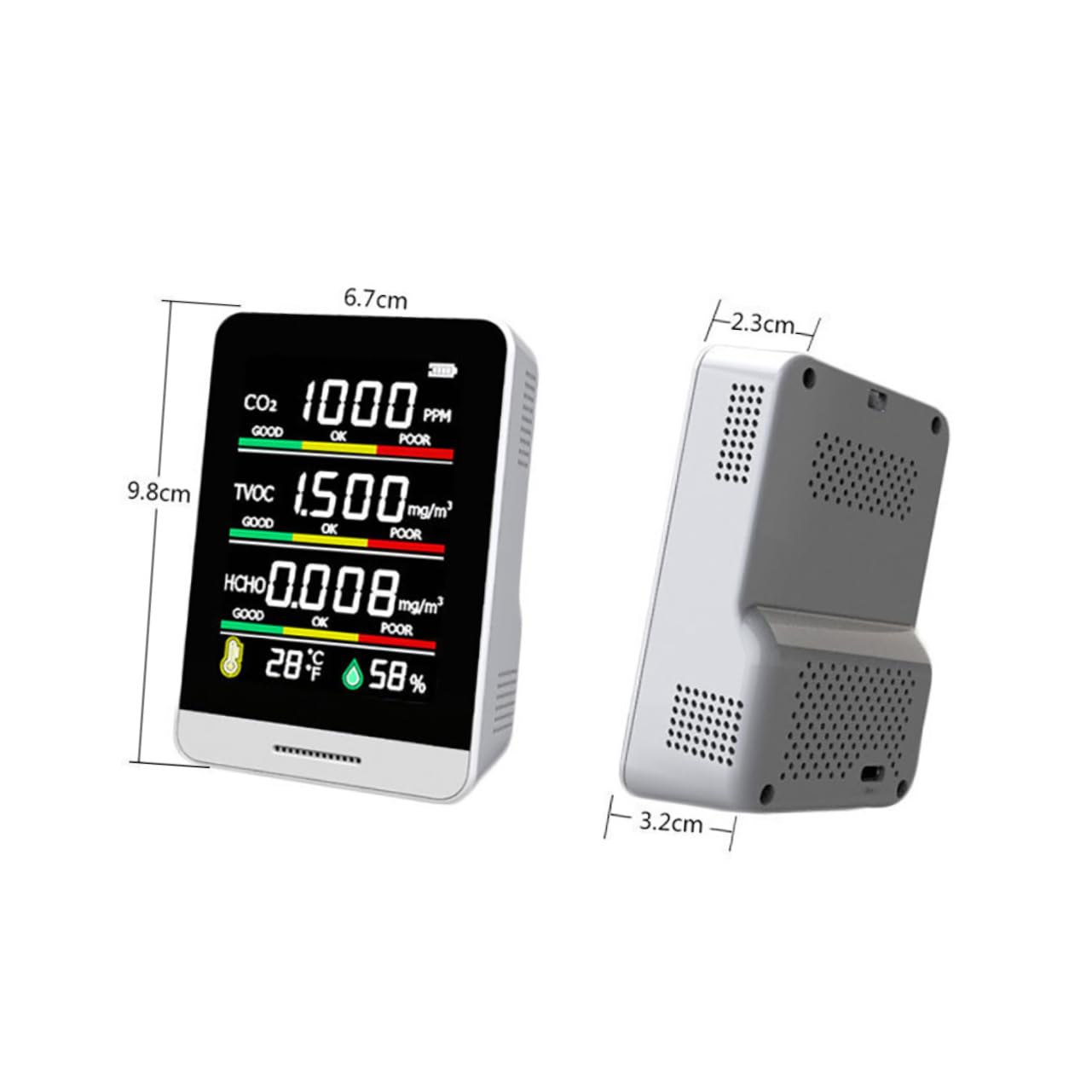 LIFKOME Portable Monitor Detector and Analyzer for Home Office and Indoor Use Accurate Measurement of Air with Manual