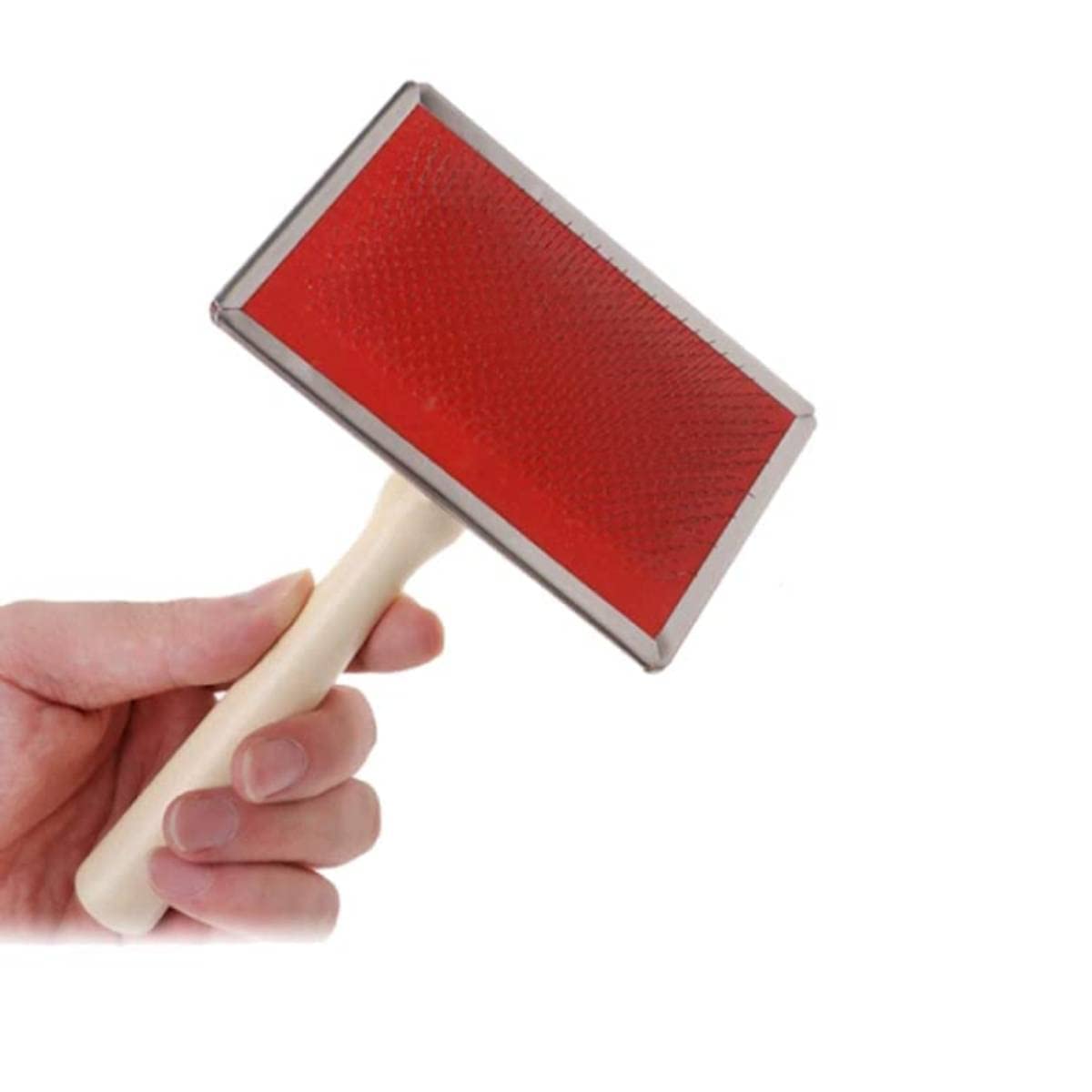 Dog Trust Pet Comb,Pet Grooming Slicker Brush Shedding Hair Remove Brush Wood Handle Puppy Dog and Cat Cleaning for Short and Long Hair (Color: Red, Small) (B09QJ28C7H) Amazon Price History, Amazon Price Tracker