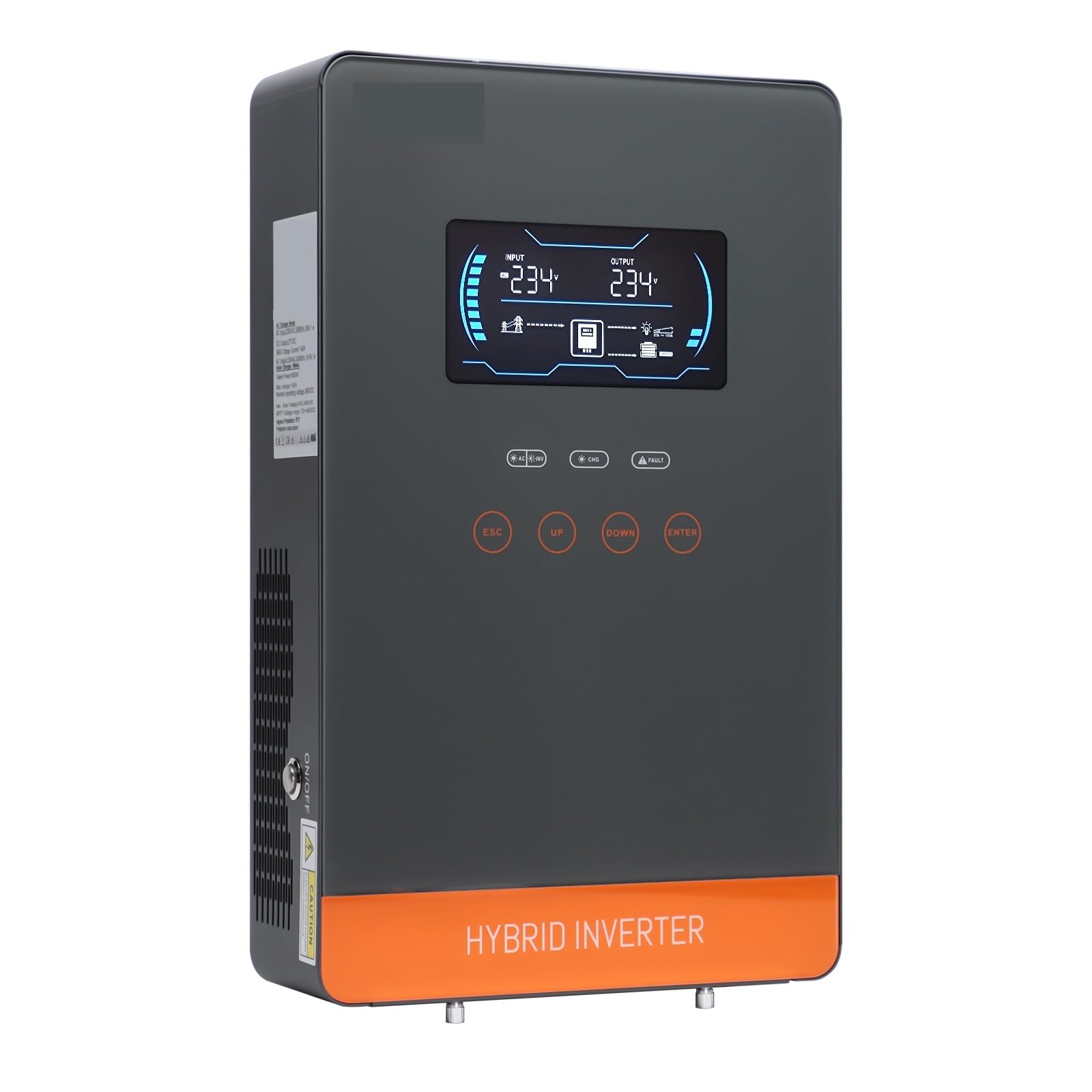 4500W 6500W Inverter Solare Ibrido 24V 48V 230VAC Off Grid Con Caricatore MPPT 150A Pulsante A Sfioramento Da 6,25 Pollici Risparmio Sui Costi(6500W 48V,Without WiFi)