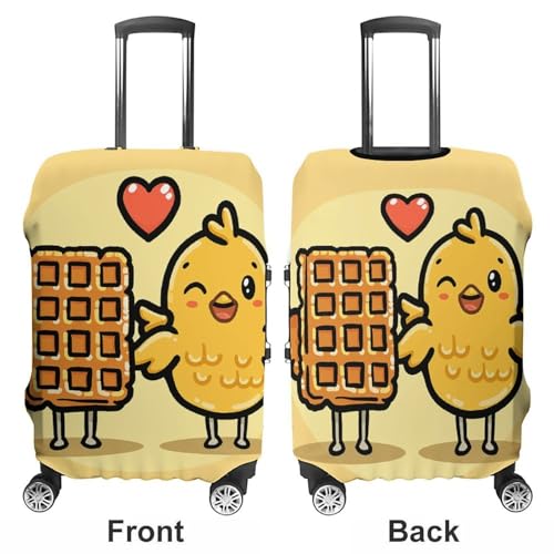 Carry on Luggage Cover Waffles And Chicken Suitcase Covers for Luggages Tsa Approved Travel Luggage Sleeve Protector Elastic Suitcase Protector Anti-Scratch Washable Fits 19-30 Inch Case -XL3