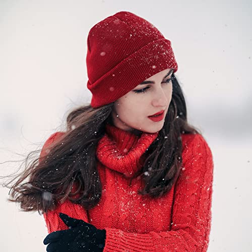 Image of Rosoz Beanie for Men Women Cuffed Knit Hat Winter Beanies Skull Cap Unisex