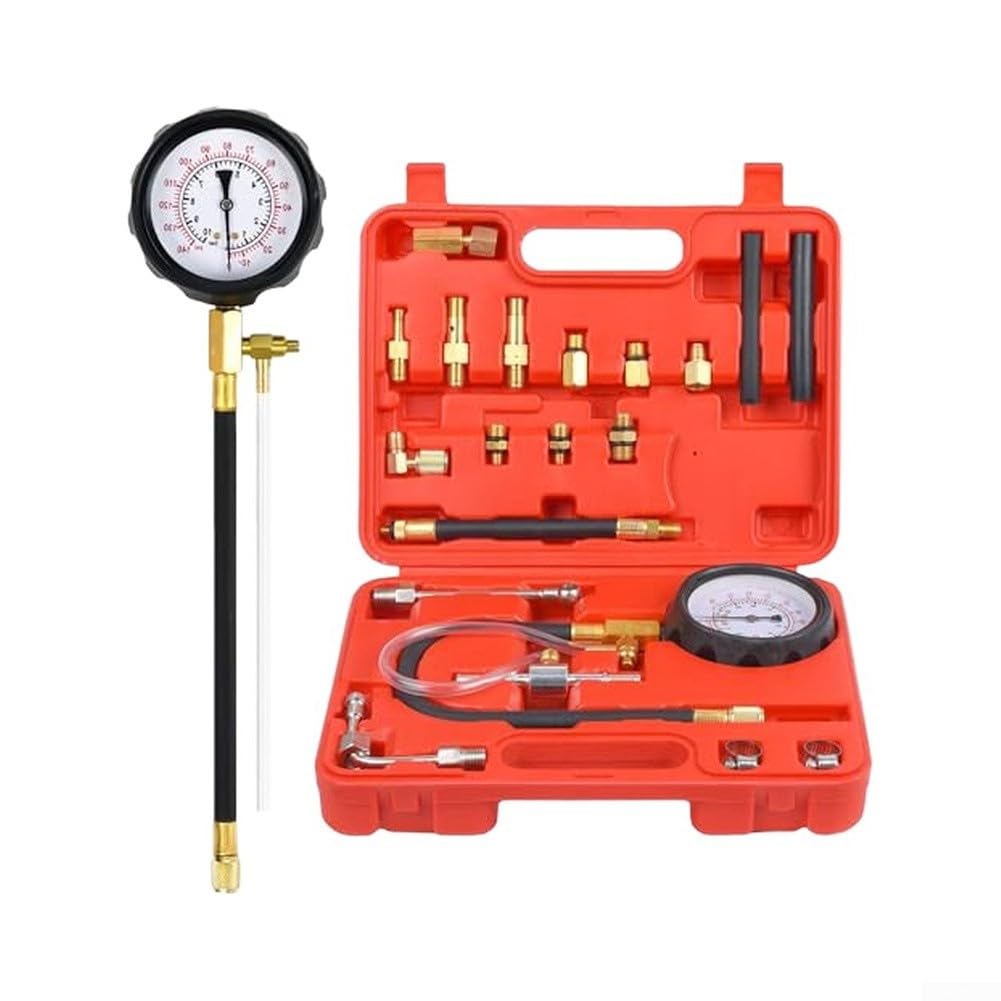 Kit de prueba de presión de combustible 0-140 PSI con manguera para motor de gasolina