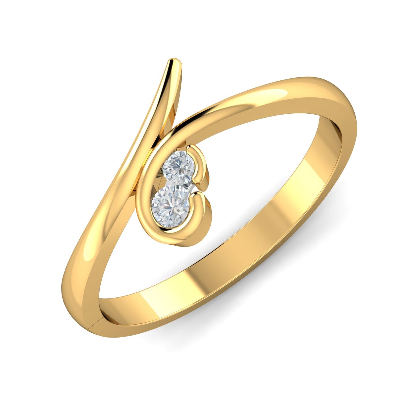 KuberBox 18KT Yellow Gold Tulay Ring for Women