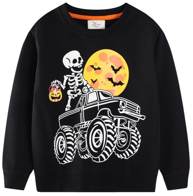 Image of Akyzic Boys Sweatshirts Cotton Long Sleeve Crewneck Pullover Toddler Kids Winter Warm Shirt Sweater Tops 3t-8t