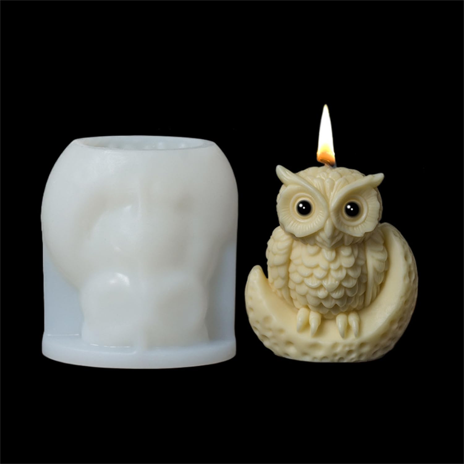JS MOLD 3D Eule Silikonform Kerzenform, Eule Kerzen Gießform,Silikon Eulen Form Animal Silicone Molds Eulenform Formen,Tier Gießformen Für Fondant Kuchendeko, Kerze, Basteln (ZL-892)