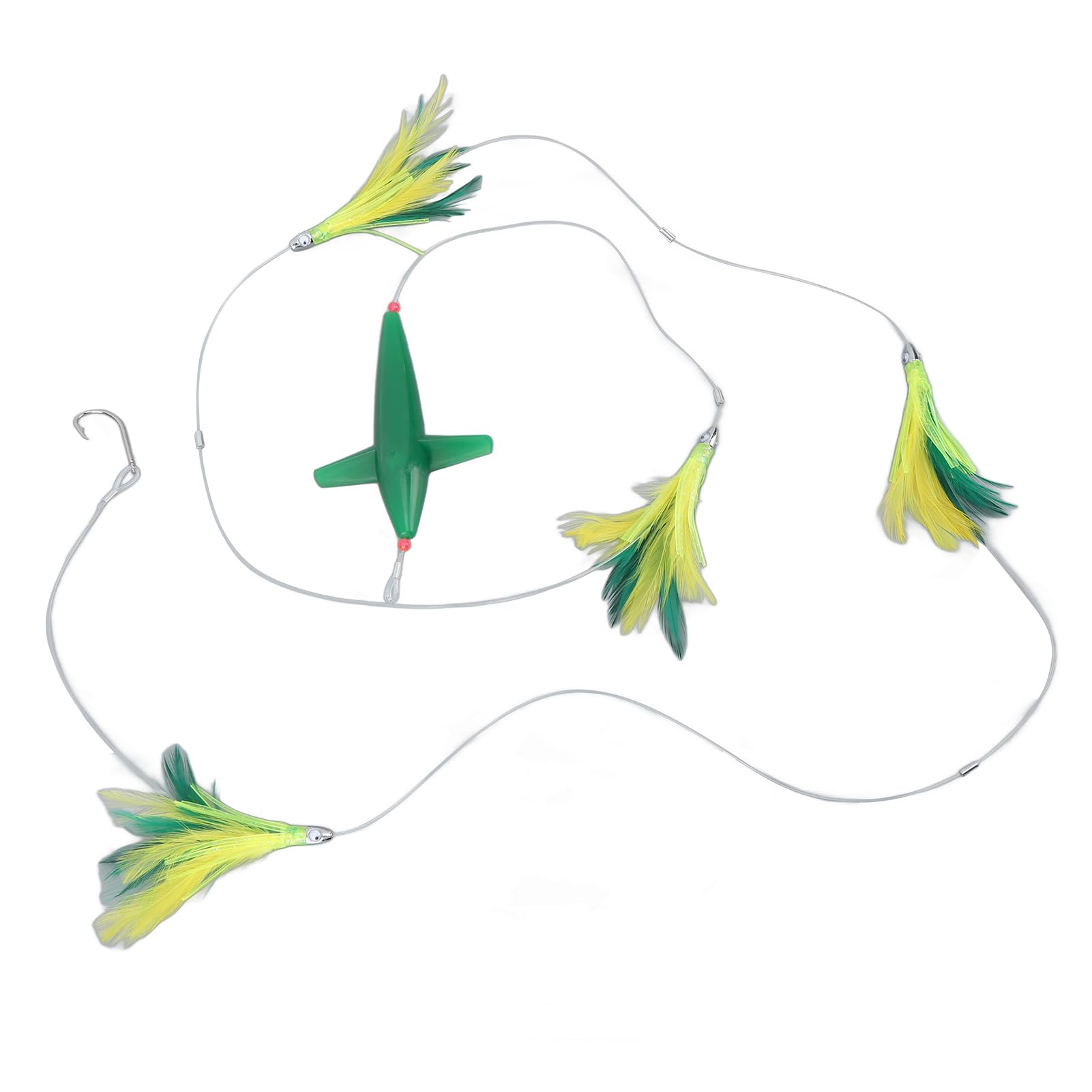 SUNGOOYUE Señuelos de Pesca de Curricán, Señuelos de Pesca de Plumas de Ave con Cadena de Margaritas para Agua Salada en Alta Mar
