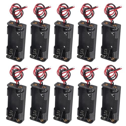 DIANN 10pcs AAA Battery Holder 2X 1.5V AAA Battery Power Case Plastic Box with Wire Applicable for...