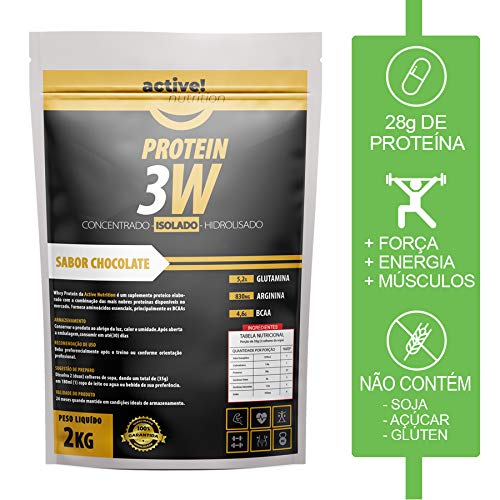 whey 3w concentrado isolado hidrolisado 4kg active vários sabores