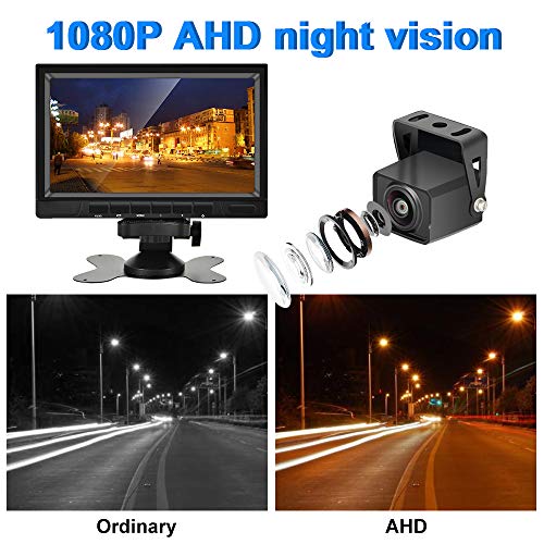 Camecho Dual backup camerasysteem videorecorder camera 7 inch 2 split monitor waterdicht nachtzicht HD achteruitrijcamera's kit 12V-36V - Afbeelding 5