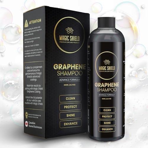 Magic Shield Graphene Shampoo – pH Neutral Car Wash | Advanced Hydrophobic & SiO2 Protection | Deep Cleans & Enhances Shine | Safe for Ceramic Coatings & All Paint Types – 16oz