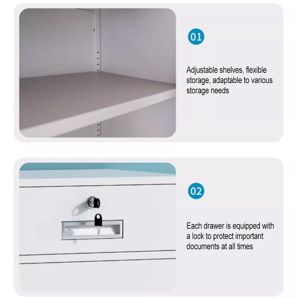 Archivador de metal de ternera con cerradura, ahorra espacio, oficina para cartas y documentos legales, seguro para uso doméstico y de oficina