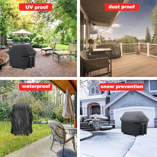 BBQ Grill Cover, 75-Inch Heavy Duty Waterproof UV Resistant Tear Resistant BBQ Gas Grill Cover for Nexgrill Brinkmann Weber Char-Broil and More - Thumbnail 6