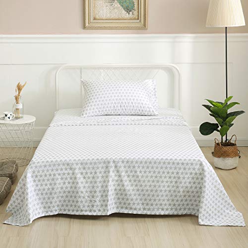 Vonty Kids Bed Sheets Twin Stars Printed Sheets For Boys & Girls, Soft Lightweight Microfiber Easy Wash Bedding Set (1 Fitted Sheet + 1 Flat Sheet + 1 Pillowcase) #TOP3