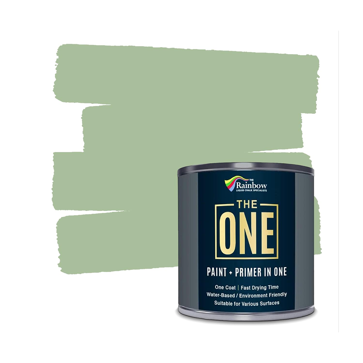 THE ONE All-In-One Paint & Primer - Light Green Gloss, 1 L | Multi-Surface 1 Coat Formula | Easy Indoor & Outdoor Decorating for Home & Garden Walls, Floors, Furniture | Durable, Water-Based, Low VOC — image 1