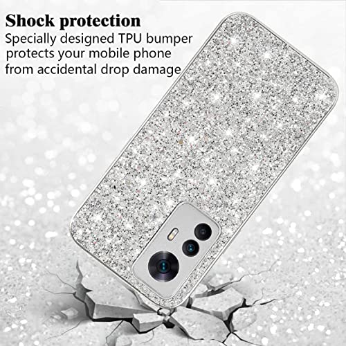 Coque Redmi Note 12S antichoc résolvant les risques de casse avec style pailleté argent - 4