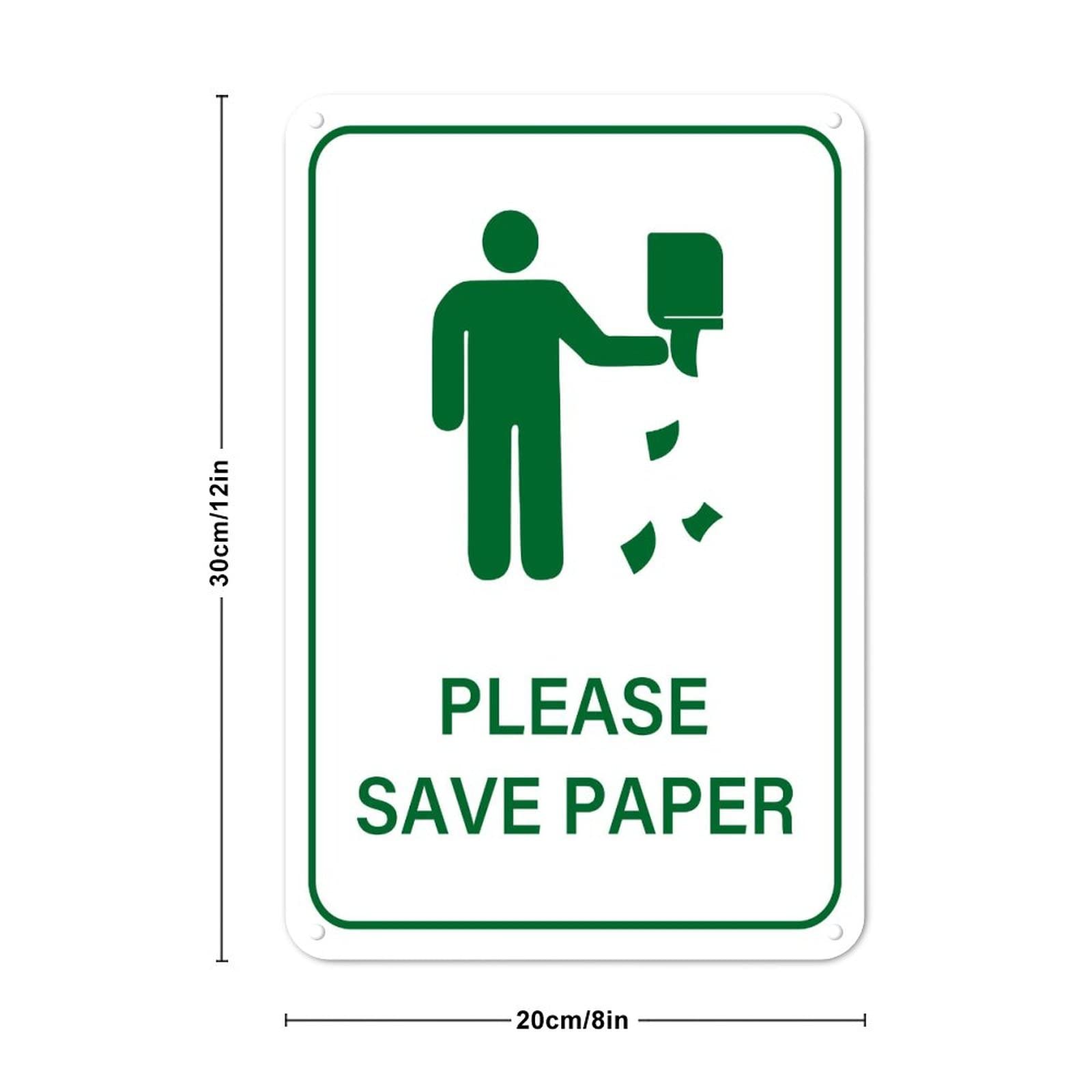 Amazon.com: Please Save Paper Tin Sign Warning Aluminum Metal Sign