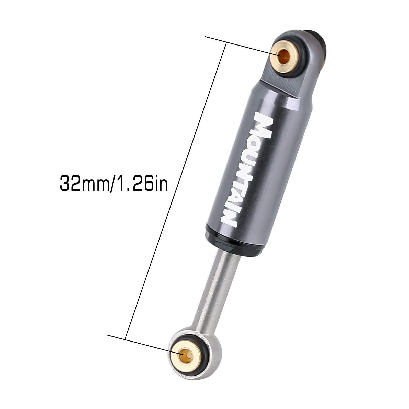 INJORA RC Ammortizzatori 4pcs 32mm RC Shock Absorber per 1:24 RC Crawler Axial SCX24 AXI90081 AXI00002 AXI00001 (Grigio)