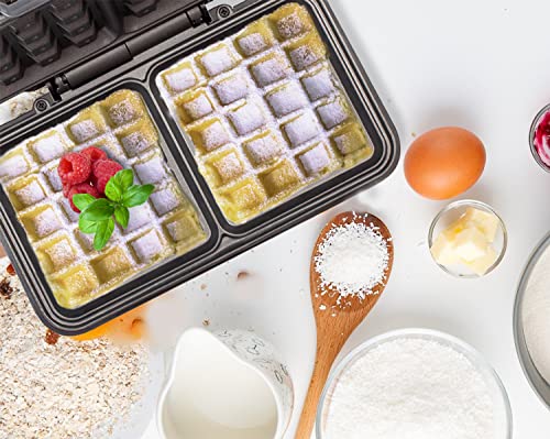 TZS First Austria Waffeleisen 700 W 2 Fächer, antihaftbeschichtete Platte mit Kochanzeige, 350 W pro 11 x 11 cm… – Bild 3