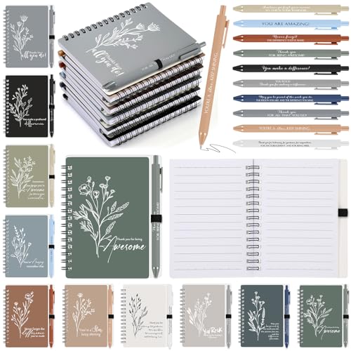 Chiisong 10セット 医療アシスタントウィークギフト バルクサンキュースパイラルノート 付箋ペン付き 従業員への感謝 緊急看護師 同僚/教師/獣医テックボスへのギフト (フレッシュカラー)