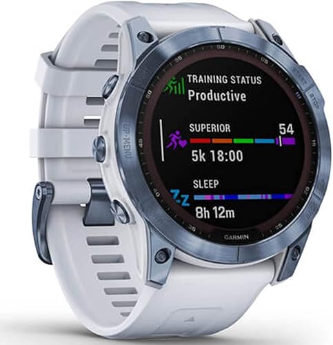 Miniatura 13 de Garmin 010-02541-10 Fenix 7X Sapphire Solar Smartwatch Gris Carbono DLC Titanio con Banda Negra Bundle con 2 YR CPS Paquete de Protección Mejorada