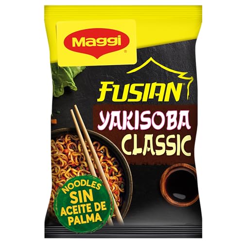 MAGGI FUSIAN Yakisoba Fideos Classic - Noodles de trigo con hortalizas deshidratadas y salsa - 120g