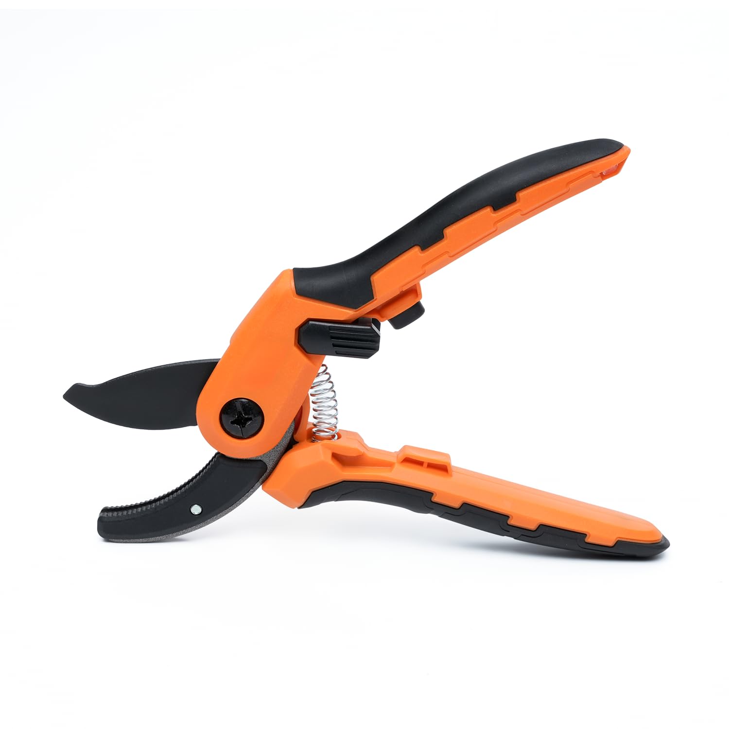 Flatro Orange 8" Anvil Garden Secateurs | Pruning Shears With Carbon Steel Sk5 Cutter Blade | Garden Pruning Scissors For Thick Plants | Garden Cutter With Safety Lock | Pruners For Gardening, Hedges, & Flowers