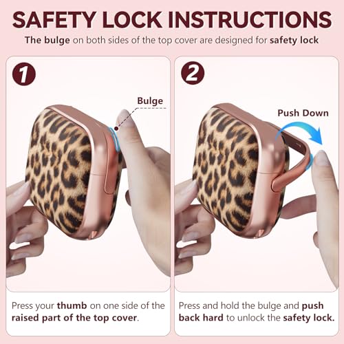 Image of Inesore for AirPods Pro 3 Case Cover 2025 with Lock-Brown Jaguar | Two-Piece Design,with Gold Keychain & Clean Pen, As Phone Stand,Support Wireless Charging,Cute Luxury Case for Women Girly