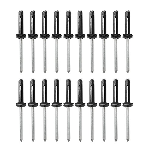 DECDEAL 20 PCS Black Tri Grip Rivet Deep Water Grip longo Tri-Grip Tri-Fold Tri Bulbo Montagem Rivet