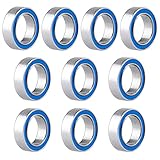 GoHobby RC Ball Bearings 10-Pack Bearing Steel and Double Rubber Sealed Miniature Deep Groove Ball Bearings (8x12x3.5mm)