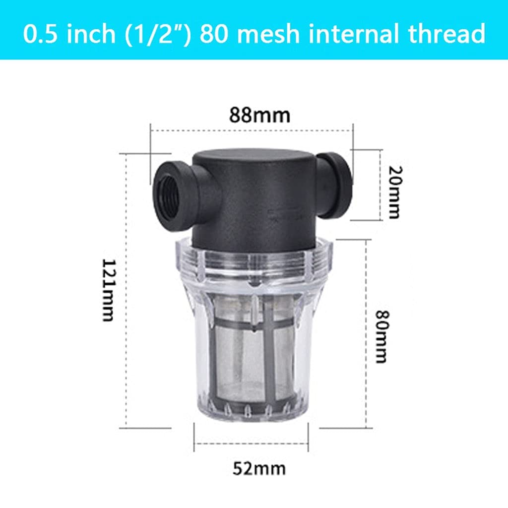 Filtro de Succión de Bomba de Agua, 1 prefiltro de impurezas de plástico for Sistema de riego(0.5 Inch 80 Mesh in)