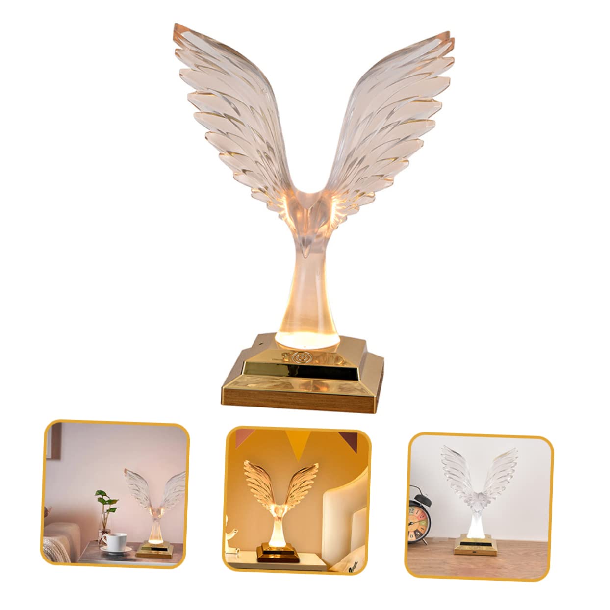 OSALADI Dekorative Tischleuchte mit Touch, 1800ma, Gold Acryl, Retro | Multifunktions Leuchte, Wohnzimmertisch und Schreibtisch Deko, Kreative Gestaltung für Zuhause